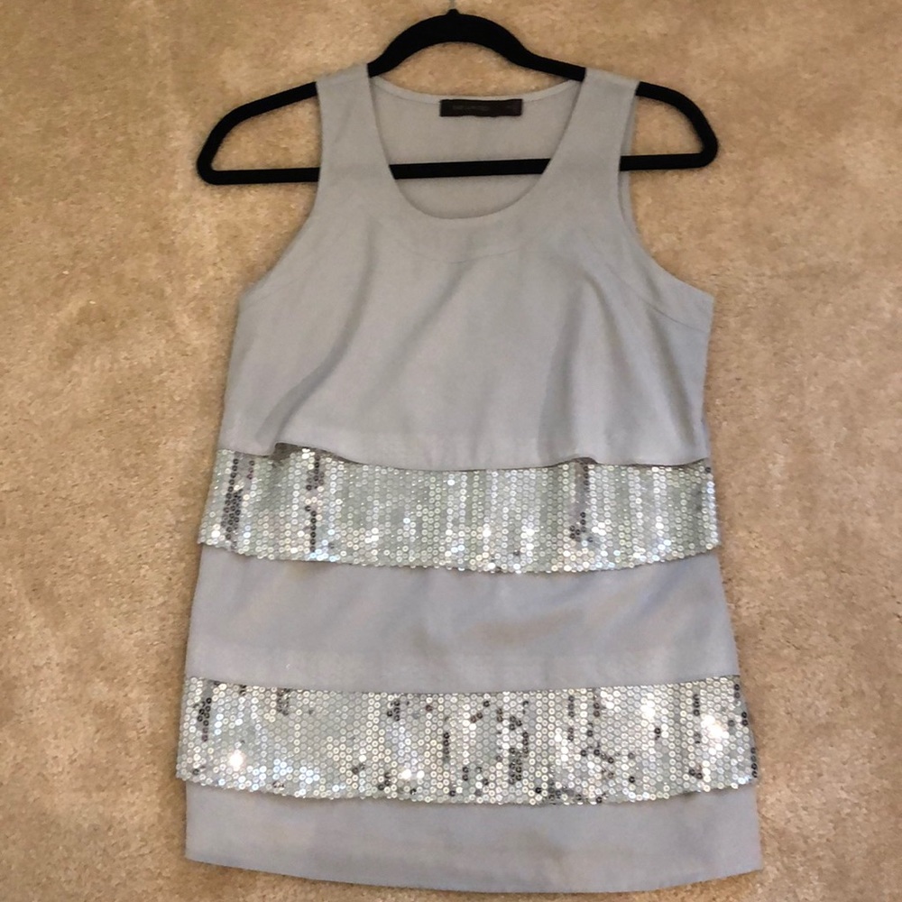 Gray and Silver Sleeveless blouse from The Limited
